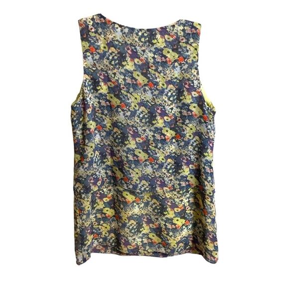 CAbi Positano Tunic Top SZ S Sleeveless Chiffon Multi-color Flower Floral - Picture 12 of 14